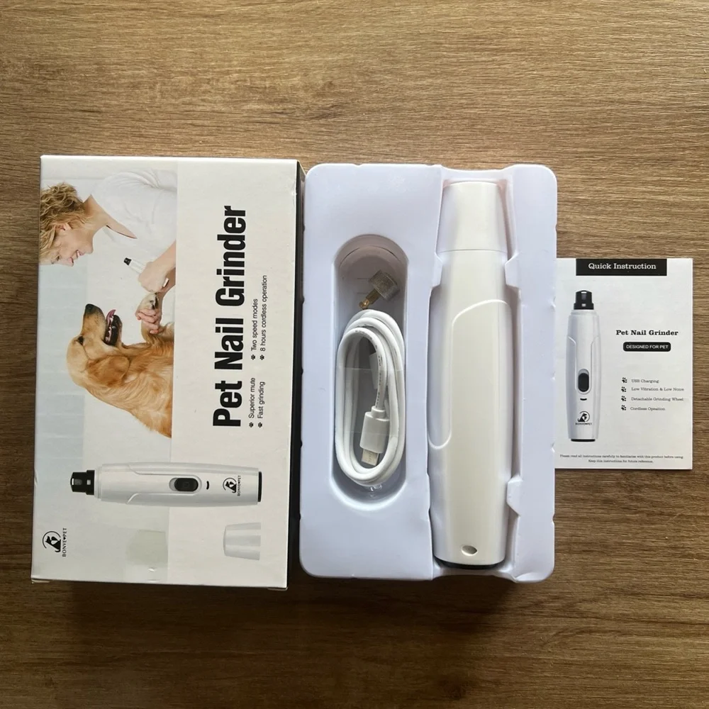 Pet Nail Grinder - White two speed mode